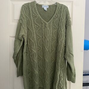 Izod Women's Olive V-Neck Sweater
